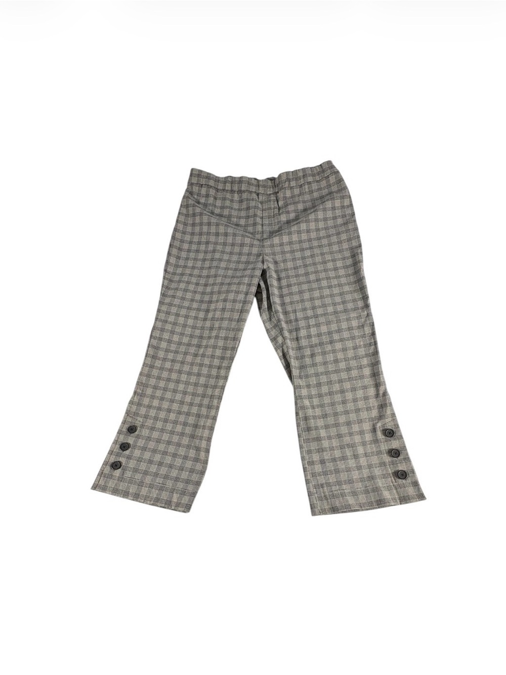 Simply Vera Wang Plaid Cropped Flare Pants XXL Pull On Elastic Waist